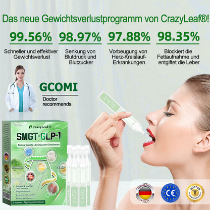 ✨Klinisch bewiesen | Offizieller Shop | 𝐂𝒓𝓪𝙯𝙮𝐋𝑒𝑎𝐟® 𝚂𝖬𝐺𝘛-𝘎𝐿𝙋-1 Orallösung gegen Übergewicht, Bluthochdruck, Blutzucker- & Fettleberprobleme, Gelenkschmerzen, Müdigkeit, Energiemangel & schlaffe Haut – für mehr Gesundheit & Vitalität.